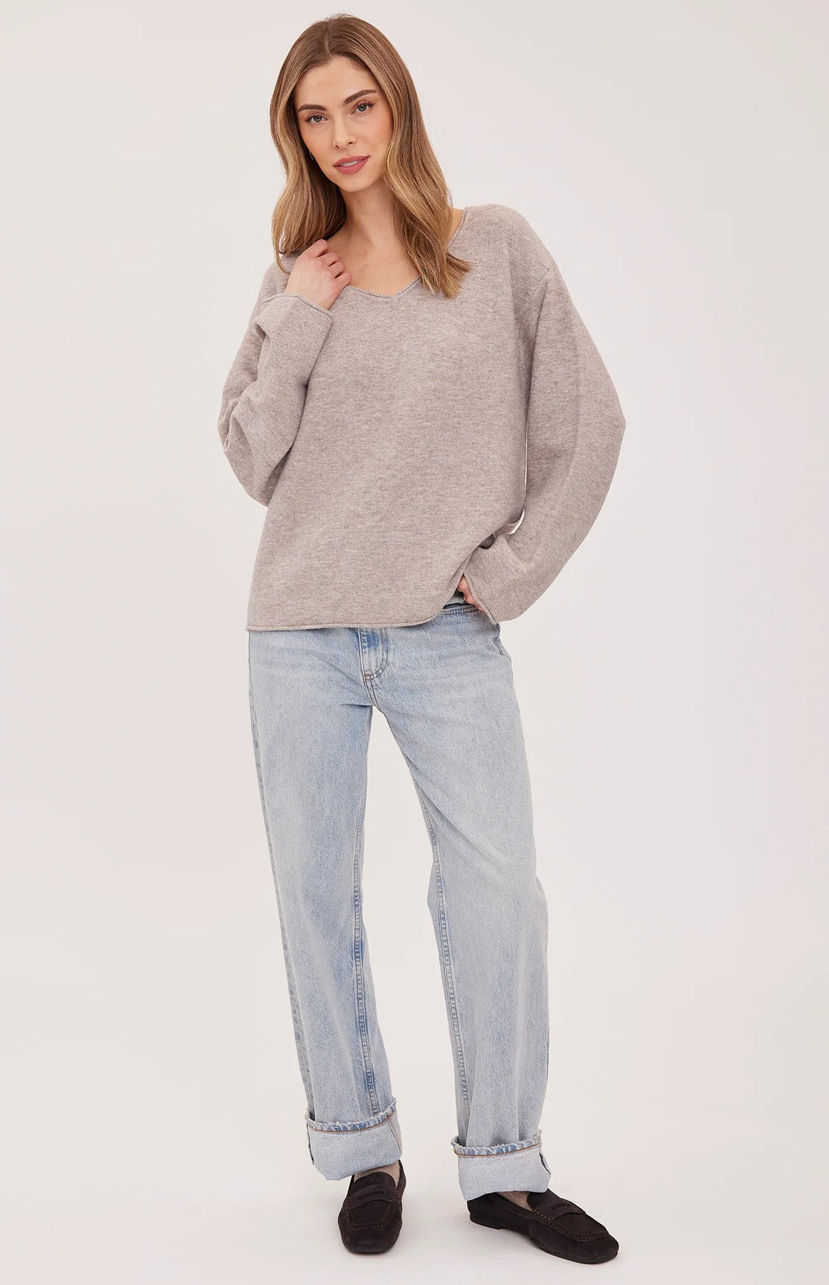 Annalise Sweater in Heather Latte
