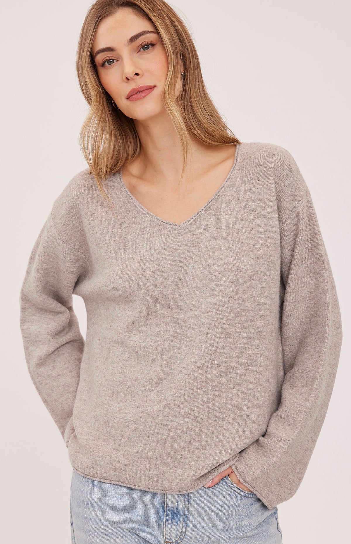 Annalise Sweater in Heather Latte