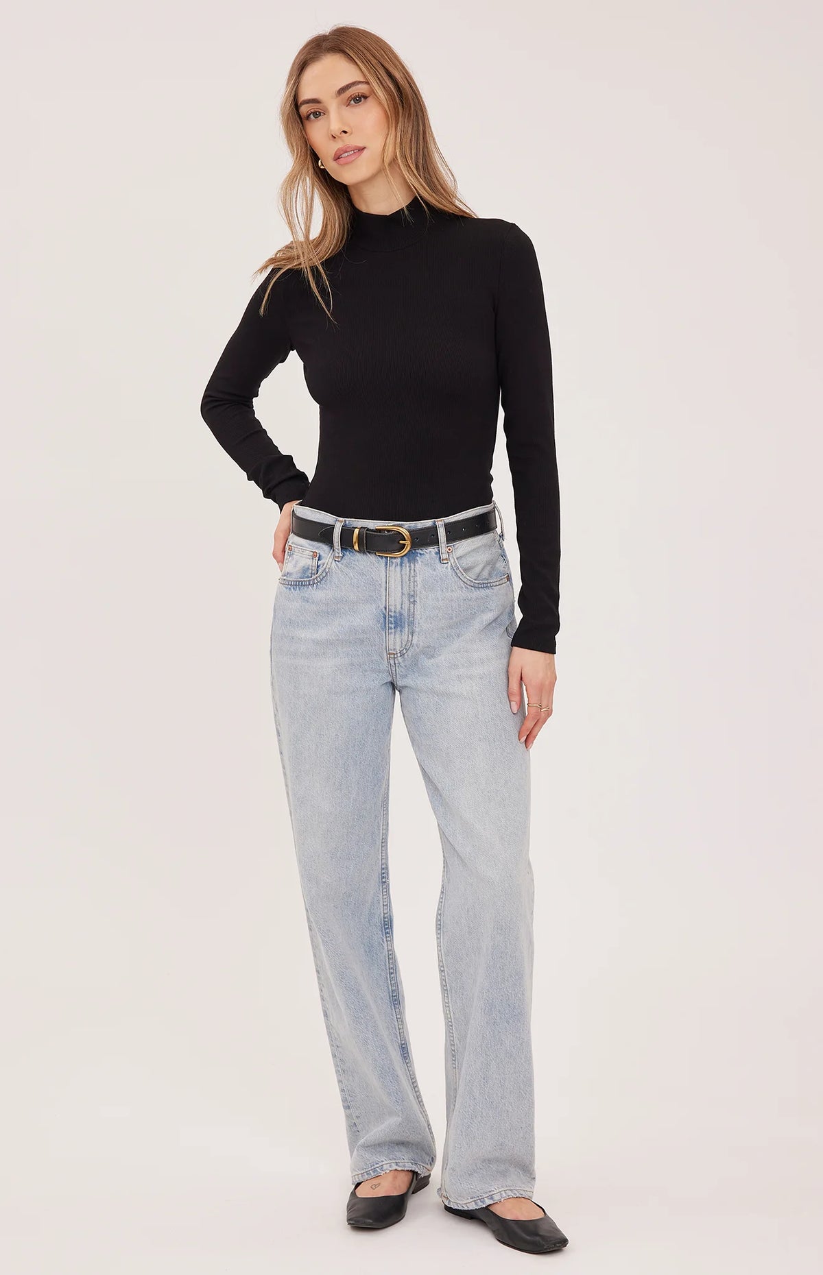Gentle Fawn Wren Long Sleeve Mock Neck In Black