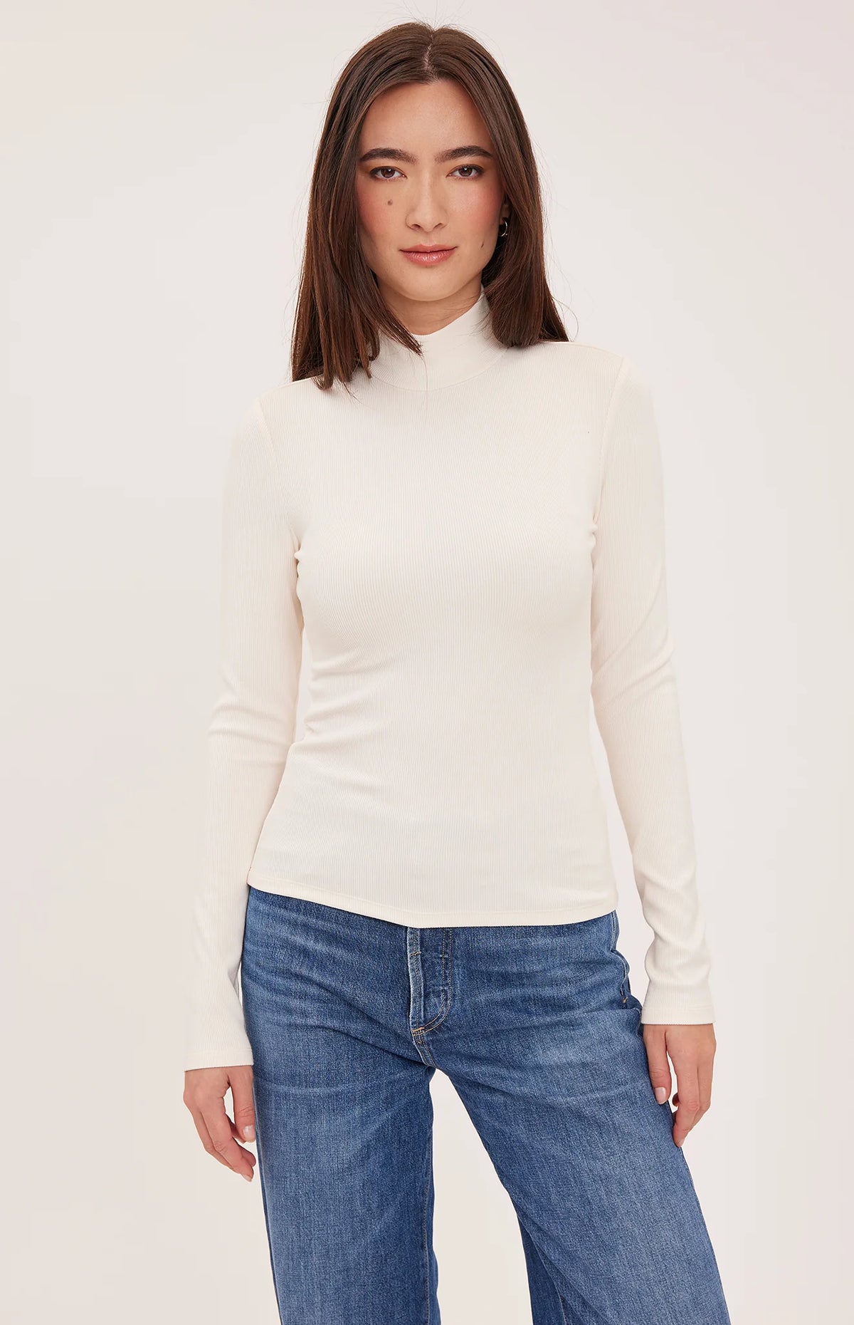 Gentle Fawn Wren Long Sleeve Mock Neck In Cream