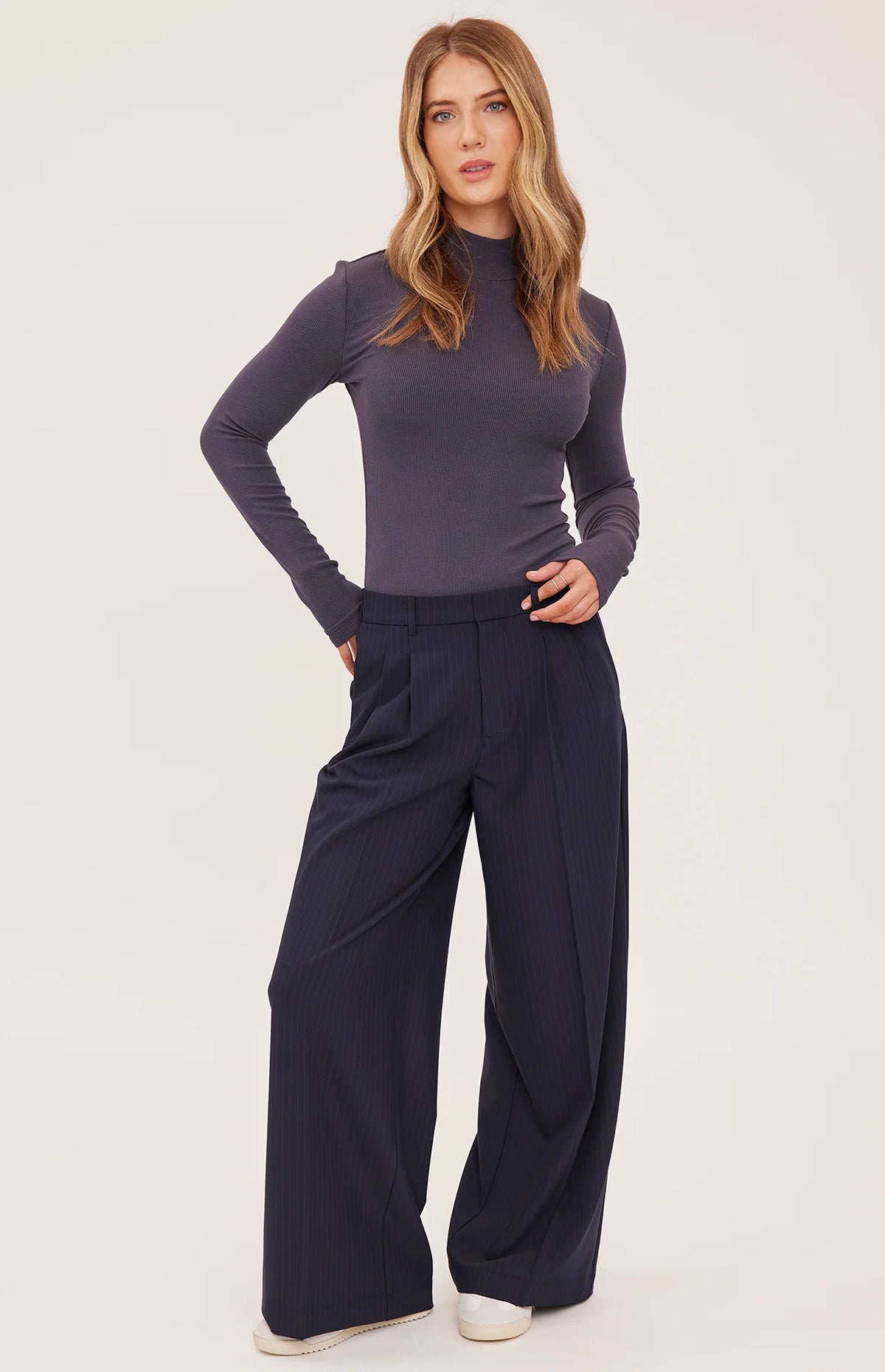 Gentle Fawn Collins Pant in Navy Pinstripe