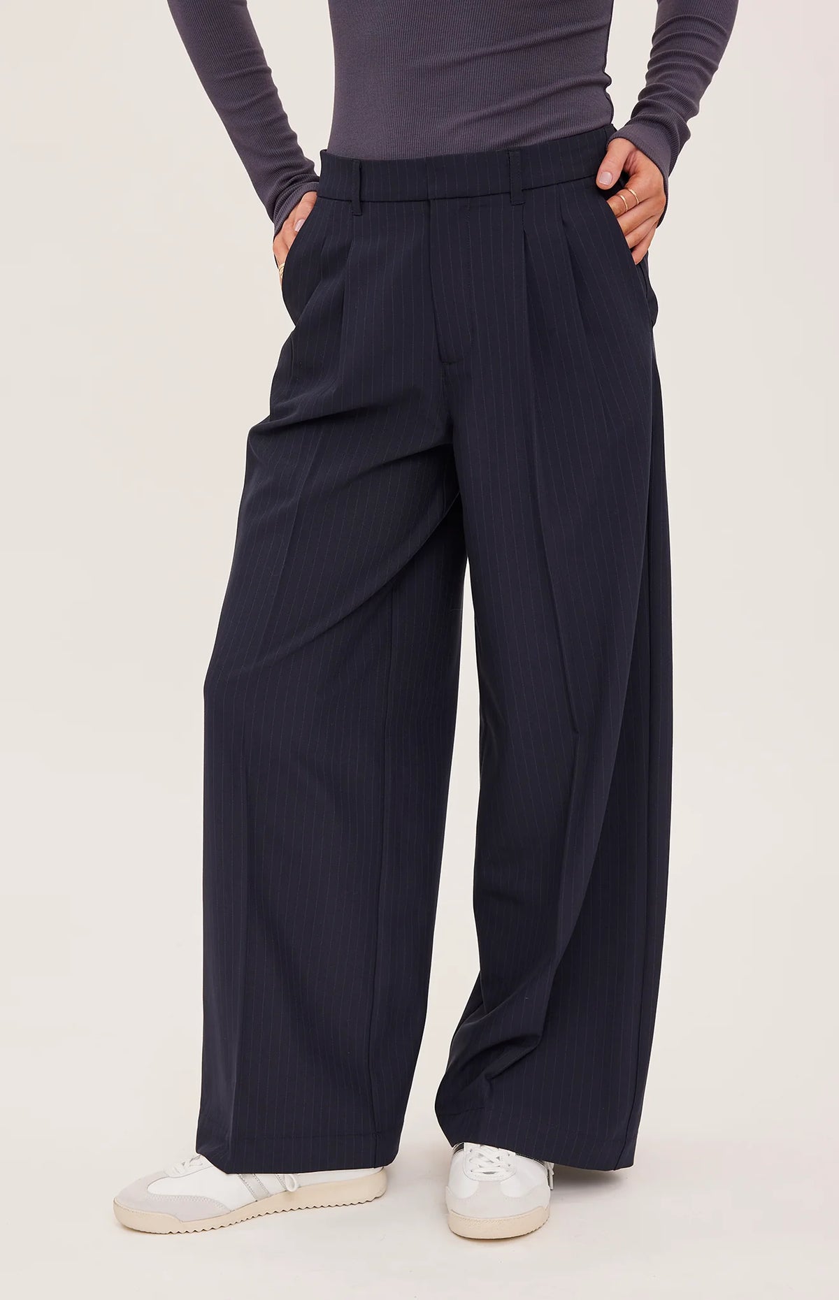Gentle Fawn Collins Pant in Navy Pinstripe