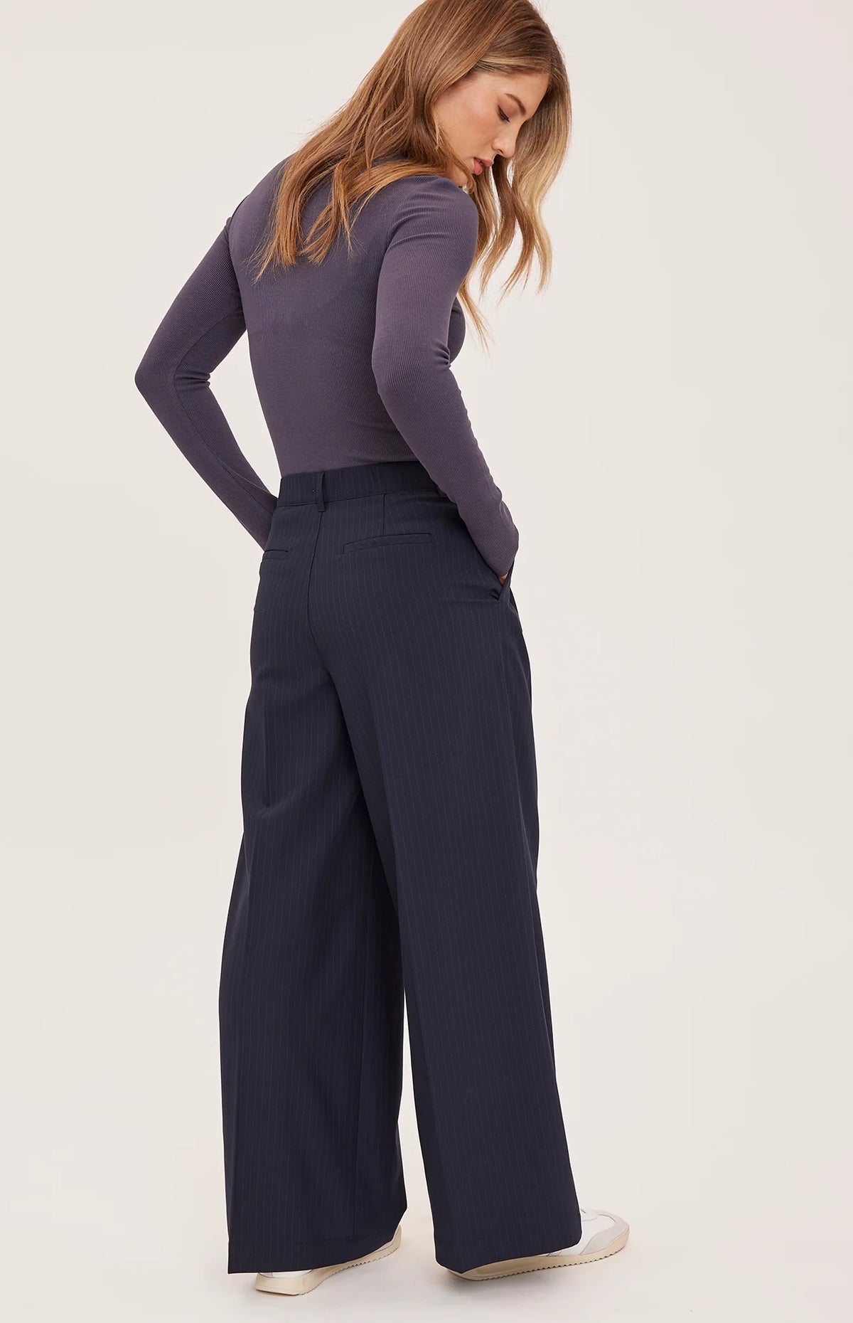 Gentle Fawn Collins Pant in Navy Pinstripe