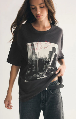 Z Supply Big Apple City Black Tee