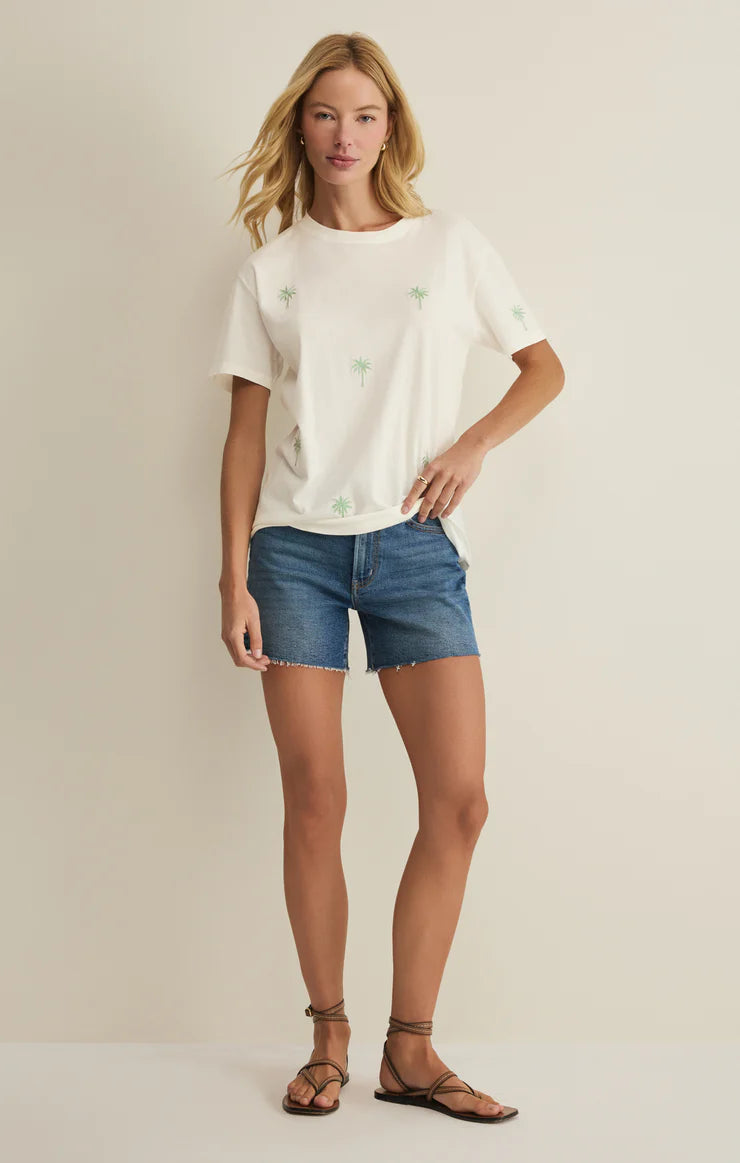 Z Supply Palms Boyfriend Tee White