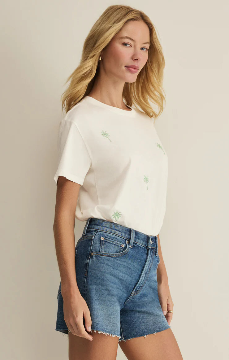 Z Supply Palms Boyfriend Tee White