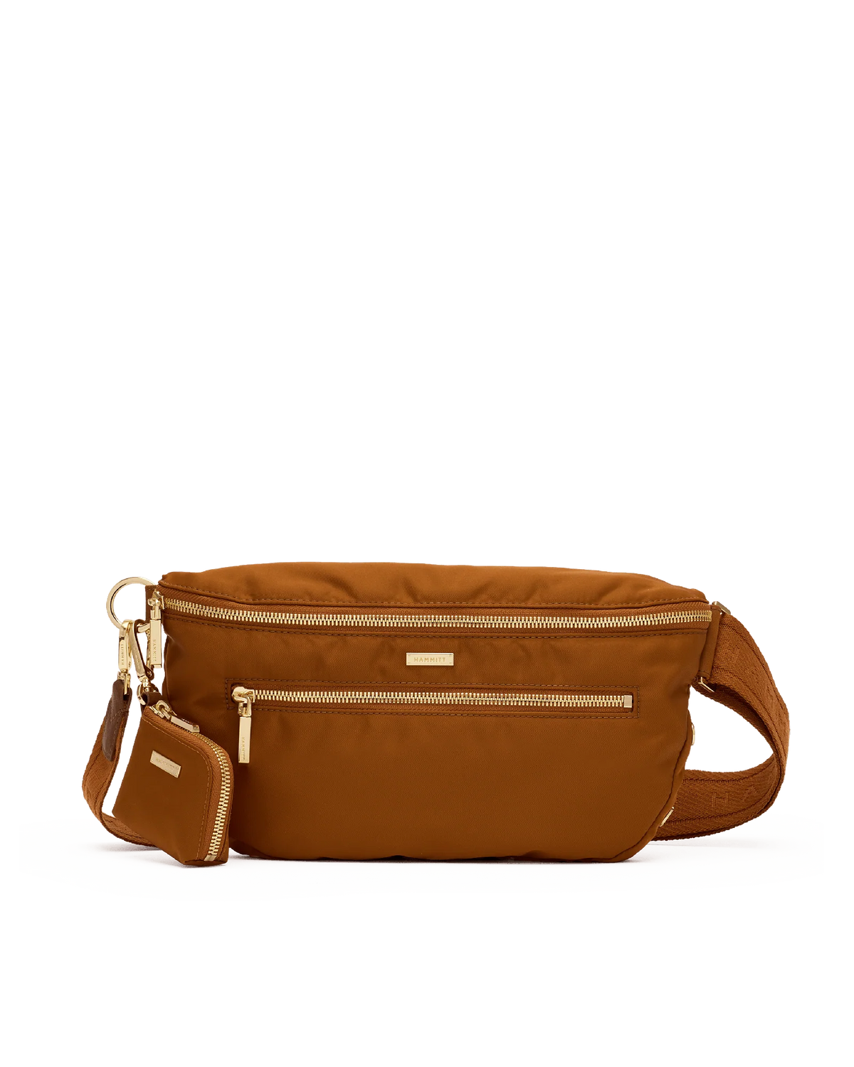 Hammitt Charles Nylon Crossbody Medium in Amber with Gold