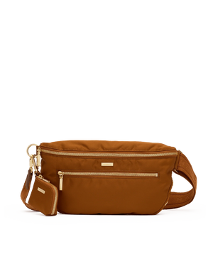 Hammitt Charles Nylon Crossbody Medium in Amber with Gold