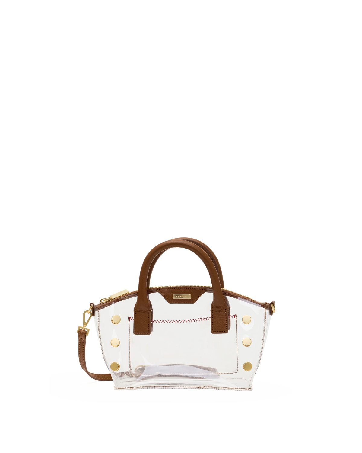 Hammitt_Paula_Clear_Bag_in_Mahogany_Pebble/Brushed_Gold