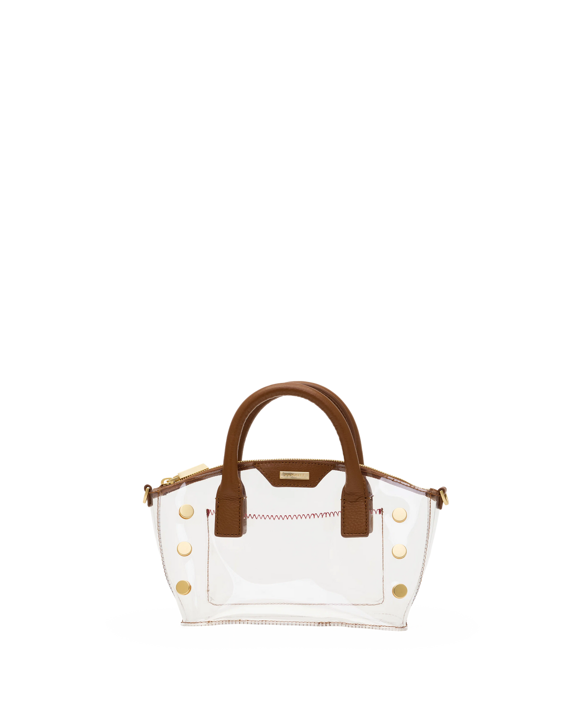 Hammitt Paula Clear Bag in Mahogany Pebble/Brushed Gold