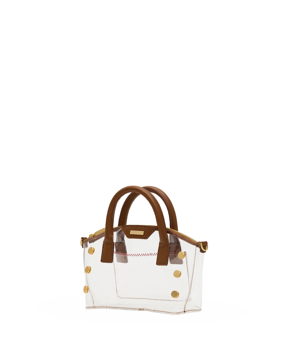 Hammitt Paula Clear Bag in Mahogany Pebble/Brushed Gold
