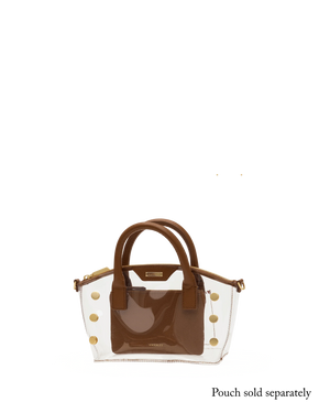 Hammitt Paula Clear Bag in Mahogany Pebble/Brushed Gold