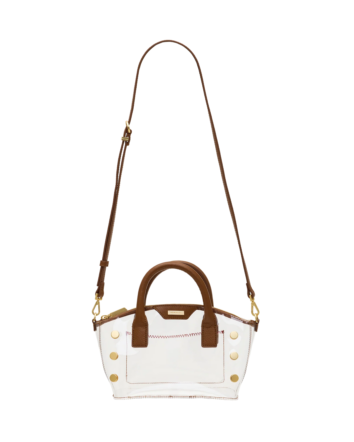 Hammitt Paula Clear Bag in Mahogany Pebble/Brushed Gold