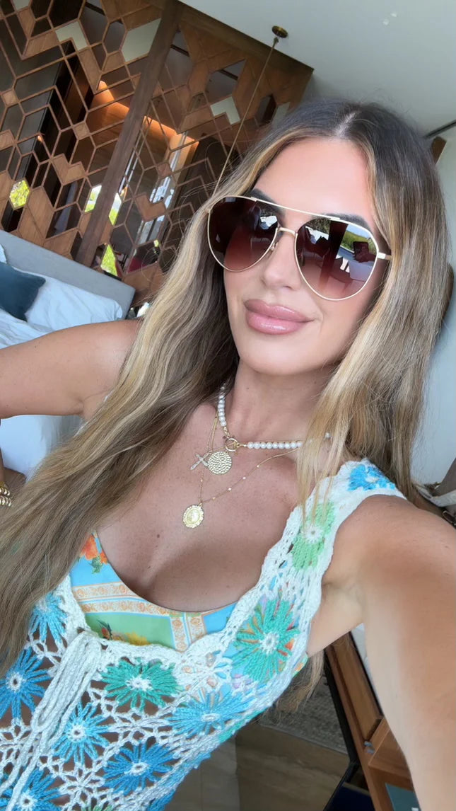 DIFF Dash Sunglasses brushed gold coffee gradient