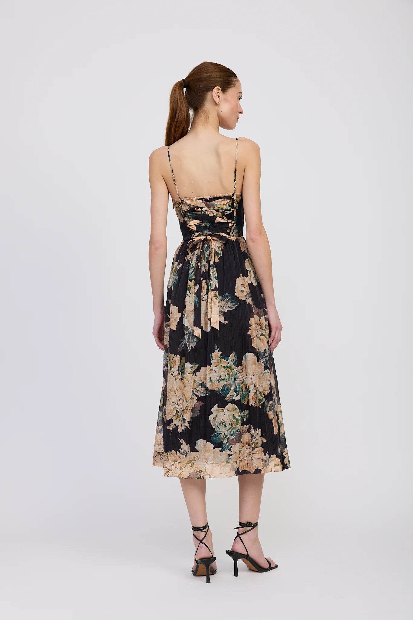 En Saison Peregrine Black Floral Midi Dress