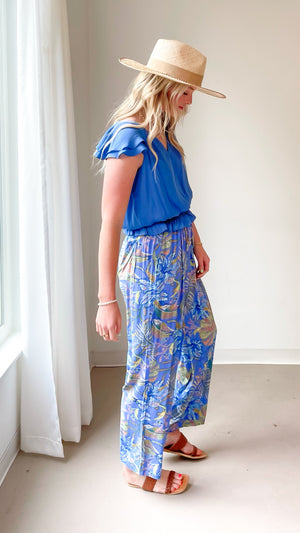 Kane Blue/Orange Printed Pants