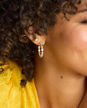 Melinda Maria Isla Hoops 1' in Gold