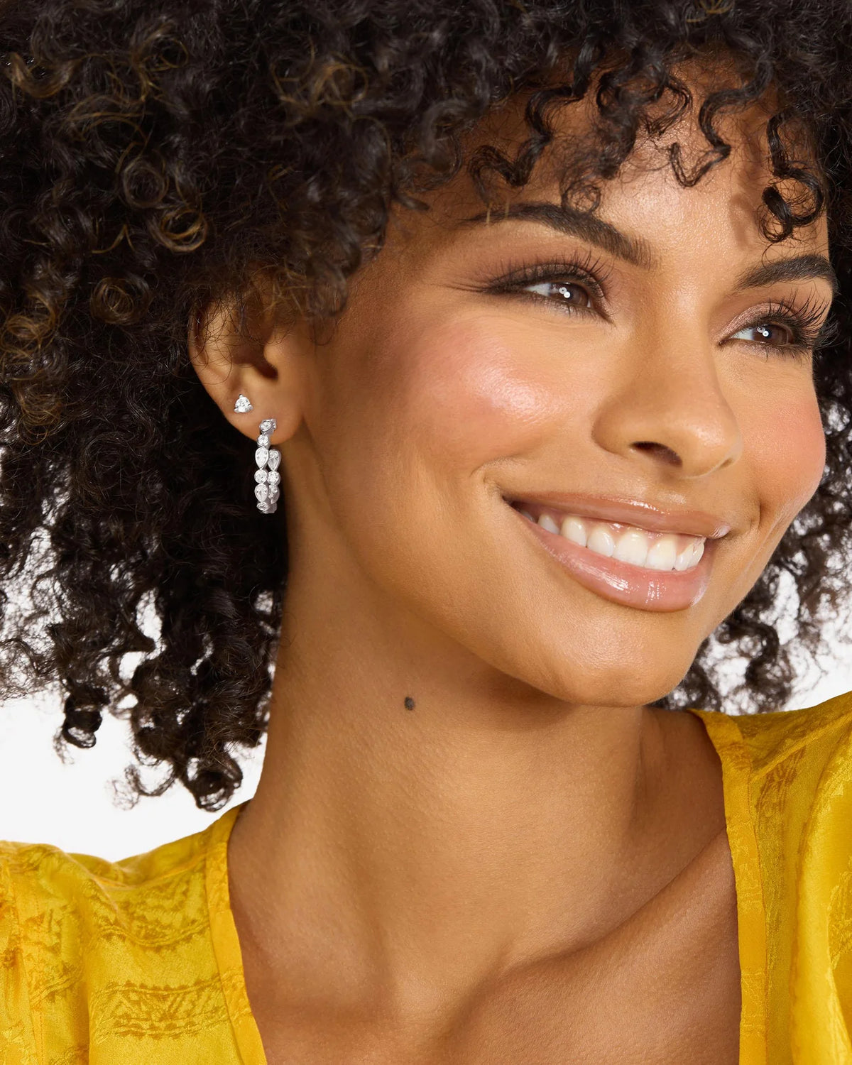 Medlinda Maria Isla Hoops 1' in SIlver White