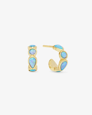 Melinda Maria Isla Huggies in Gold Blue Opal