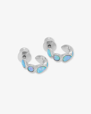 Melinda Maria Isla Huggies in Silver Blue Opal