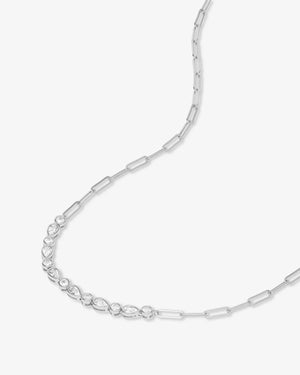 Melinda Maria Isla Samantha Silver Tennis Necklace