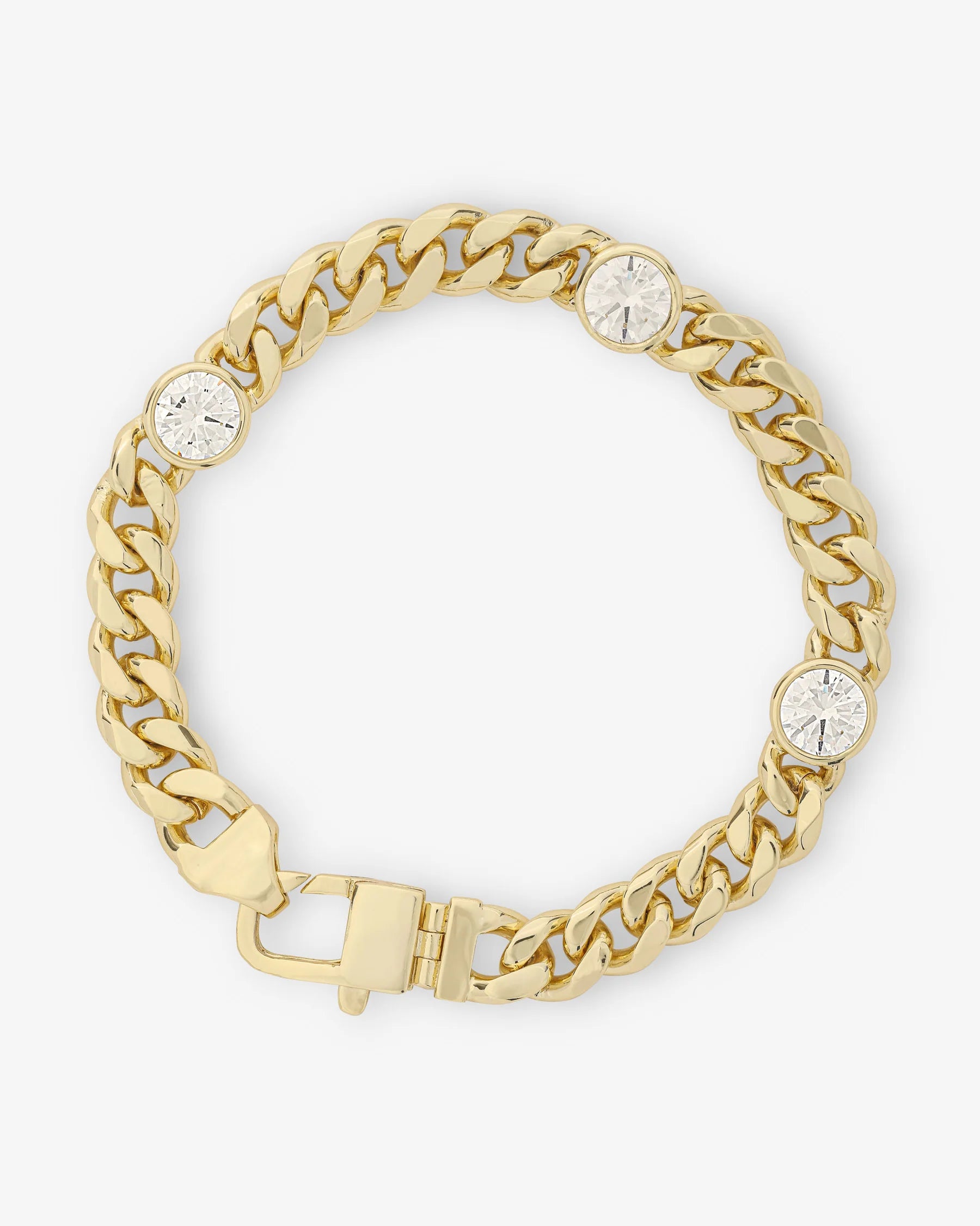 Melinda Maria Julian Triple Diamond Cuban Chain Bracelet