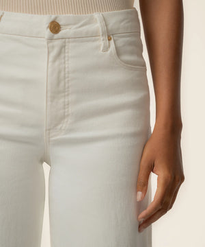 KUT Meg High Rise Wide Leg Jean in Ecru
