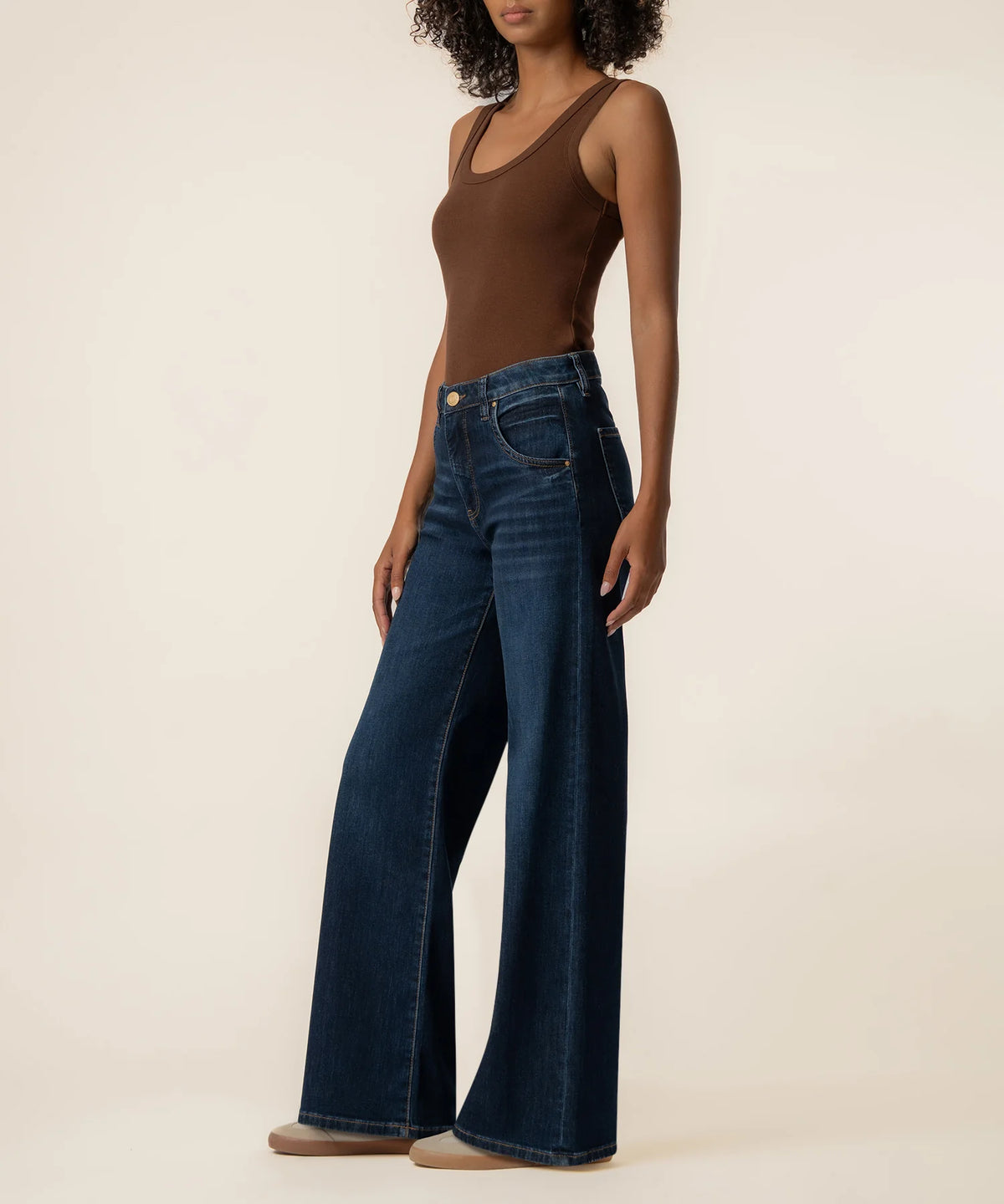 KUT Maya High Rise Fab Ab Wide Leg Jean in Angelically