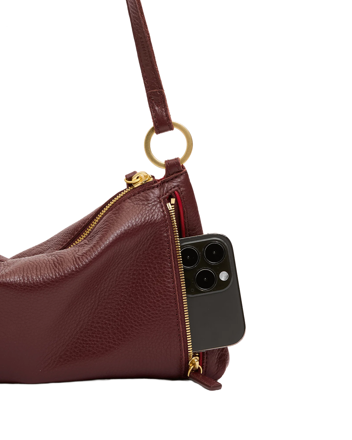 Hammitt Kyle Bag in Cherrywood Pebble/Brushed Gold