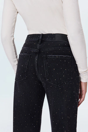 Pistola LEXI MID RISE BOWED STRAIGHT SILVER SCREEN Black Jeans