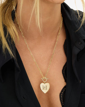 Melinda Maria Love Letters Heart Medallion Necklace