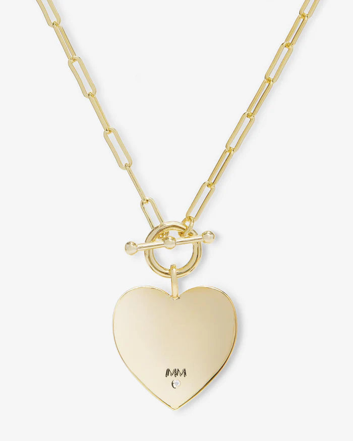 Melinda Maria Love Letters Heart Medallion Necklace