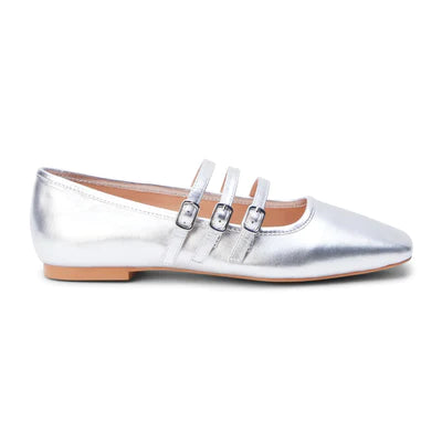 Silver top flat shoes