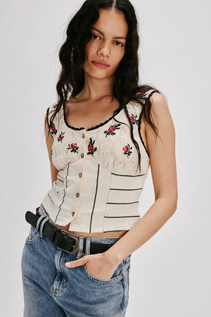 Free People Rose Bud Knit Top