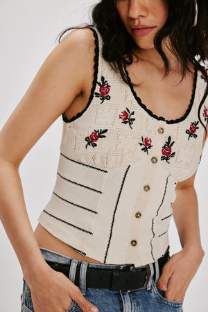 Free People Rose Bud Knit Top