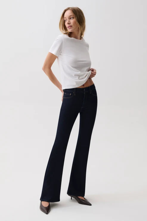 Pistola Kinsley Mid Rise Ultra Flare Jeans in Night Flight