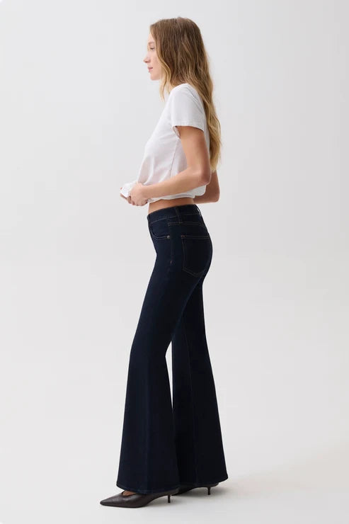 Pistola Kinsley Mid Rise Ultra Flare Jeans in Night Flight