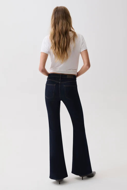 Pistola Kinsley Mid Rise Ultra Flare Jeans in Night Flight