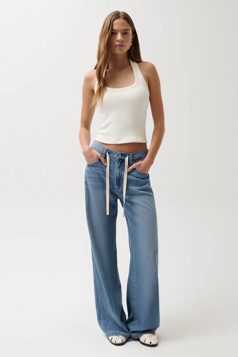 Pistola Jadyn Low Slung Palazzo Jean With Drawcord in Expanse