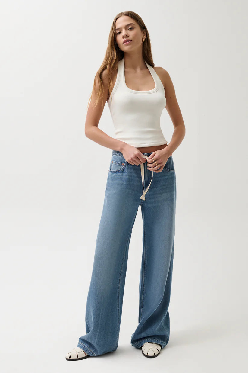 Pistola Jadyn Low Slung Palazzo Jean With Drawcord in Expanse