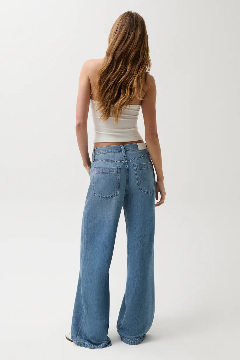 Pistola Jadyn Low Slung Palazzo Jean With Drawcord in Expanse