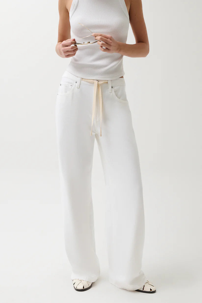 Pistola Jadyn with Draw Cord Low Slung Palazzo in Optic White
