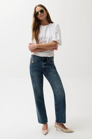 Pistola Lexi Mid Rise Bowed Straight Jean in Artisan