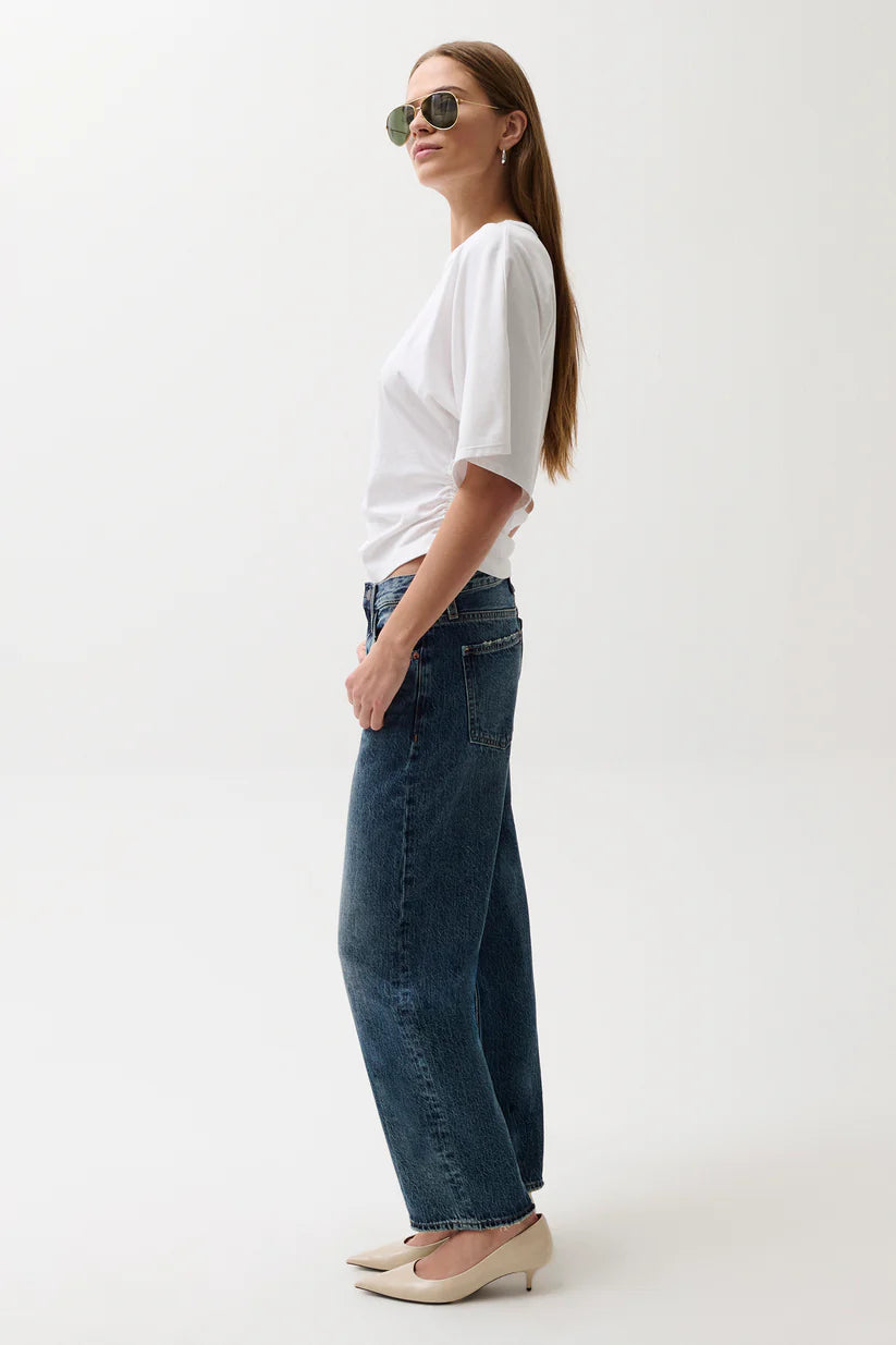 Pistola Lexi Mid Rise Bowed Straight Jean in Artisan