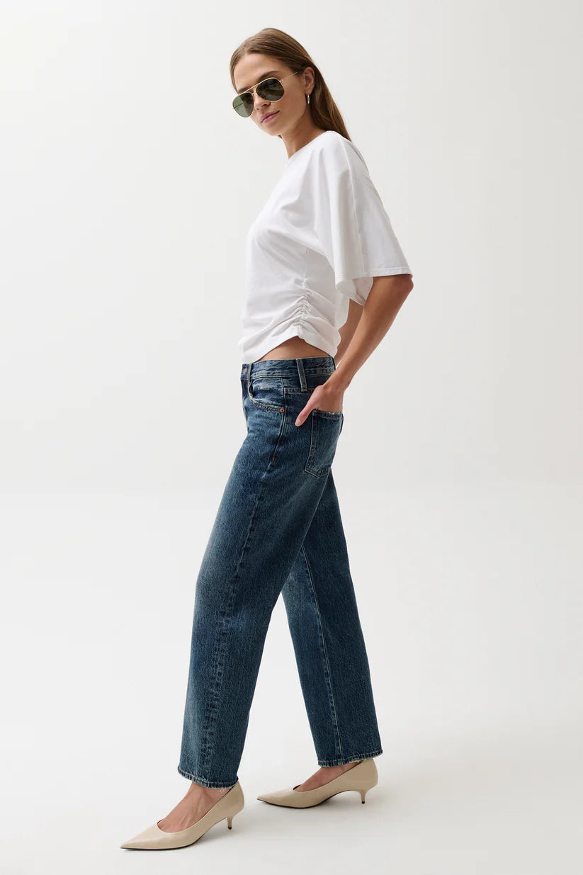 Pistola Lexi Mid Rise Bowed Straight Jean in Artisan