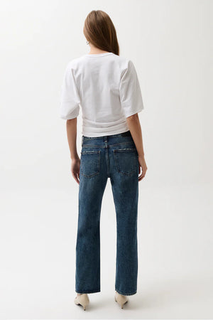 Pistola Lexi Mid Rise Bowed Straight Jean in Artisan