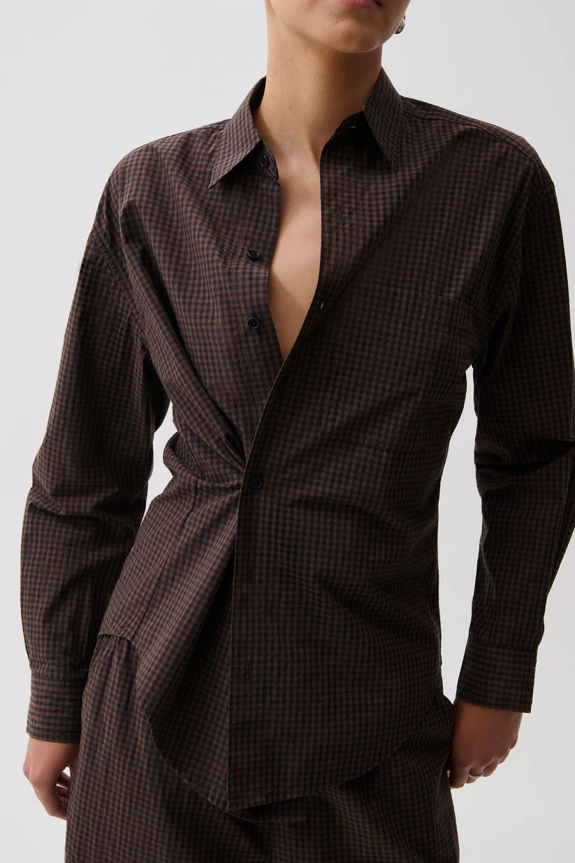 Pistola Mila Long Sleeve Button Down Warp Top