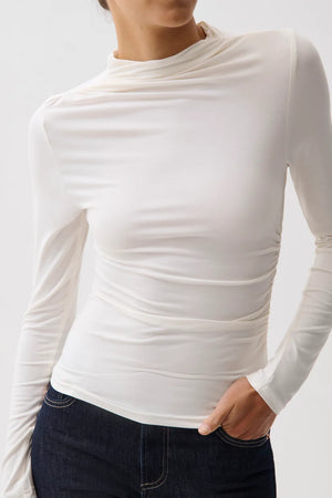 Pistola_Nathalia_White_Long_Sleeve_Mock_Neck_Top