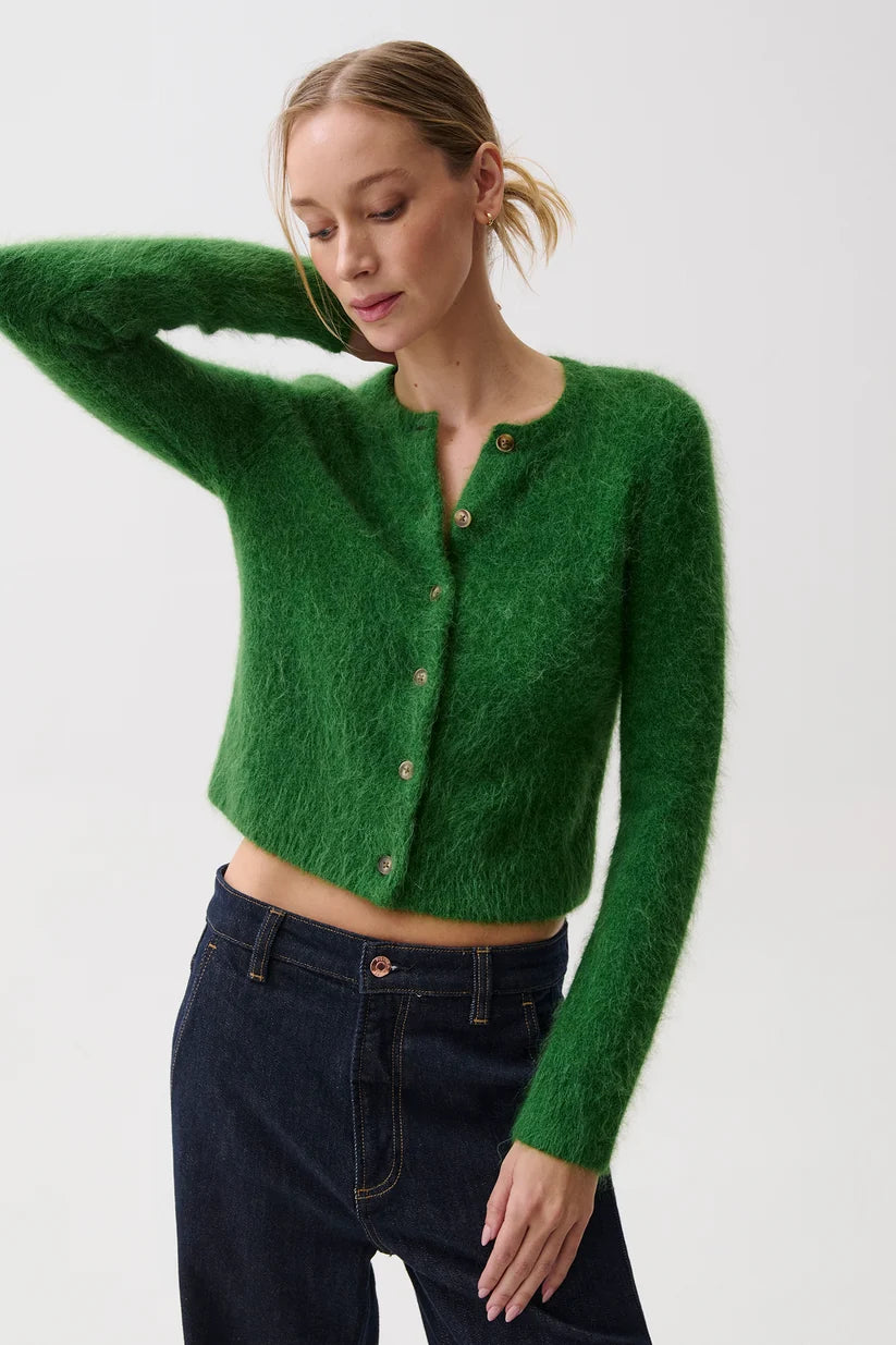 Pistola Yara Alpaca Blend Shrunken Cardigan in Vivid Moss