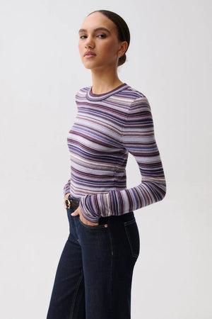 Pistola Madison Sweater in Purple Lovina Stripe